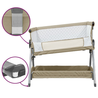 Babybox met matras linnen taupe