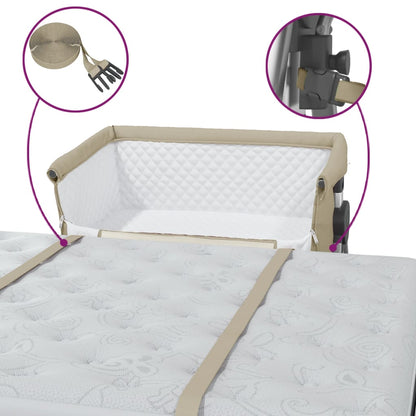 Babybox met matras linnen taupe