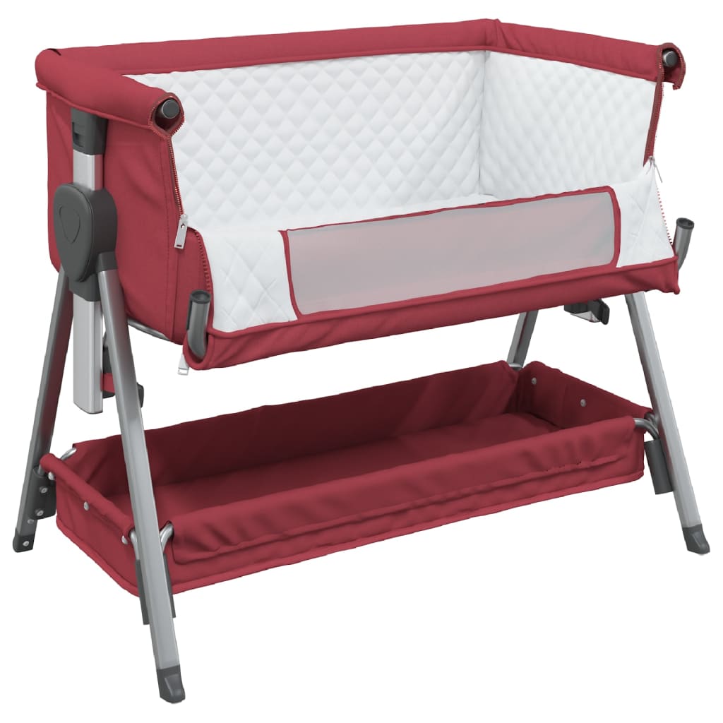 Babybox met matras linnen rood