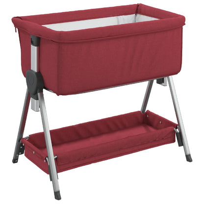 Babybox met matras linnen rood