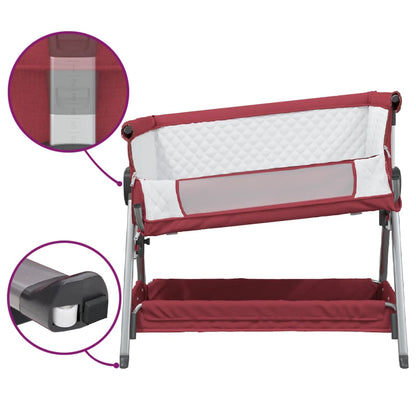 Babybox met matras linnen rood