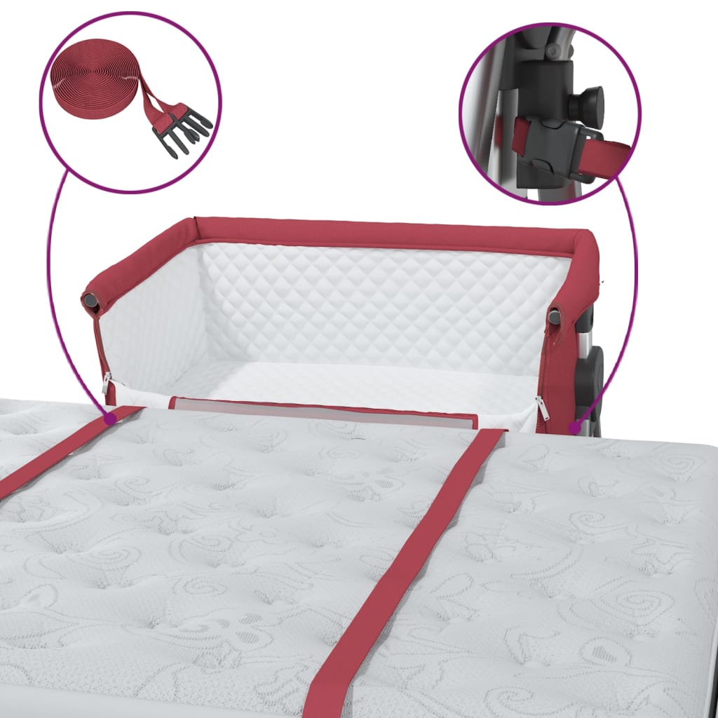Babybox met matras linnen rood