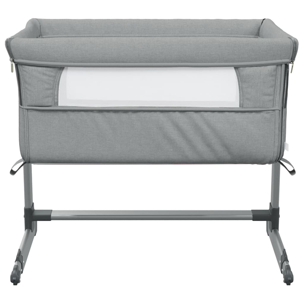 Babybed met matras linnen lichtgrijs