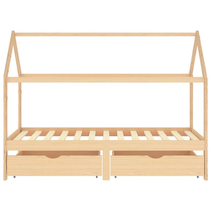 Kinderbedframe met lades massief grenenhout 90x200 cm