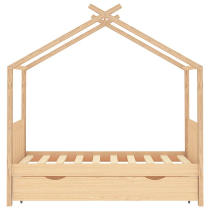 Kinderbedframe met lade massief grenenhout 80x160 cm