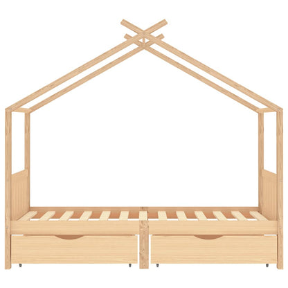 Kinderbedframe met lades massief grenenhout 90x200 cm