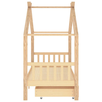 Kinderbedframe met lades massief grenenhout 90x200 cm