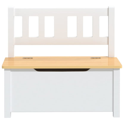 Kinderopbergbankje 60x30x55 cm MDF wit en beige