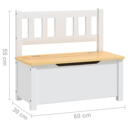 Kinderopbergbankje 60x30x55 cm MDF wit en beige