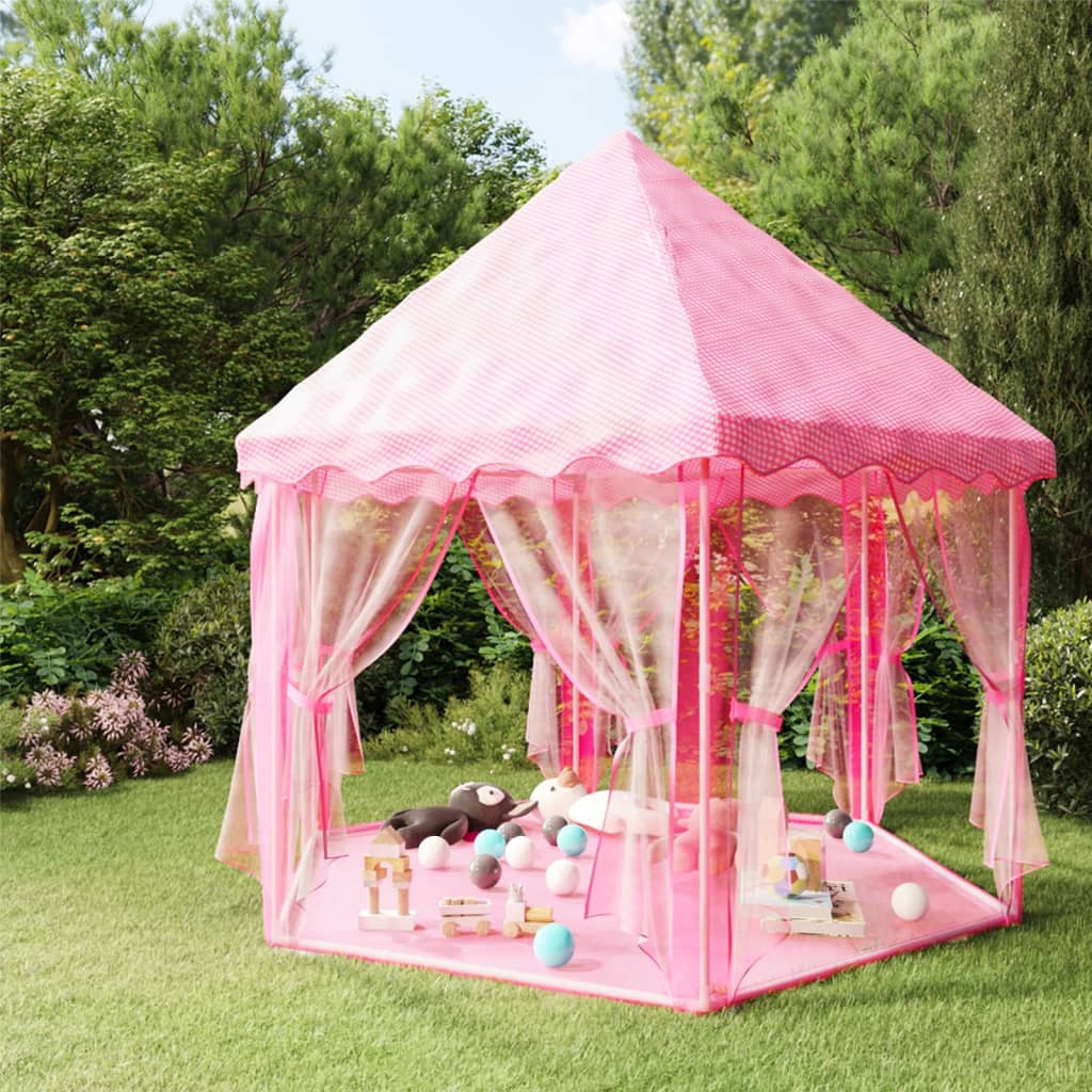 Prinsessenspeeltent met 250 Ballen 133x140 cm roze