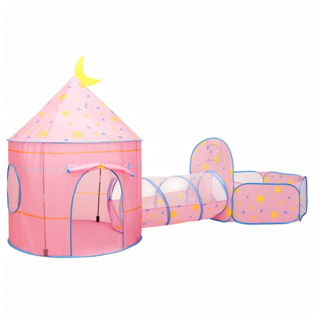 Kinderspeeltent met 250 ballen 301x120x128 cm roze