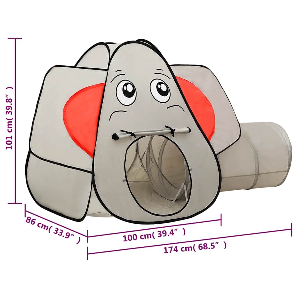 Kinderspeeltent Olifant 174x86x101 cm grijs
