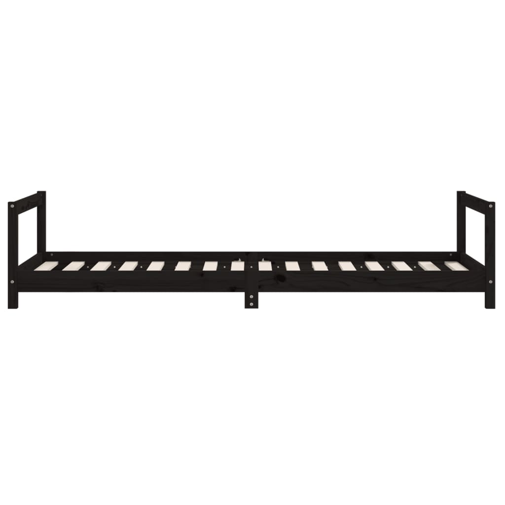 Kinderbedframe 90x200 cm massief grenenhout zwart