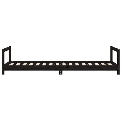 Kinderbedframe 90x200 cm massief grenenhout zwart
