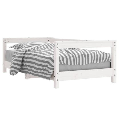 Kinderbedframe 70x140 cm massief grenenhout wit