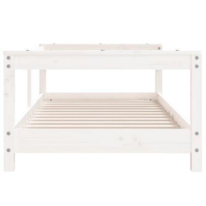 Kinderbedframe 70x140 cm massief grenenhout wit