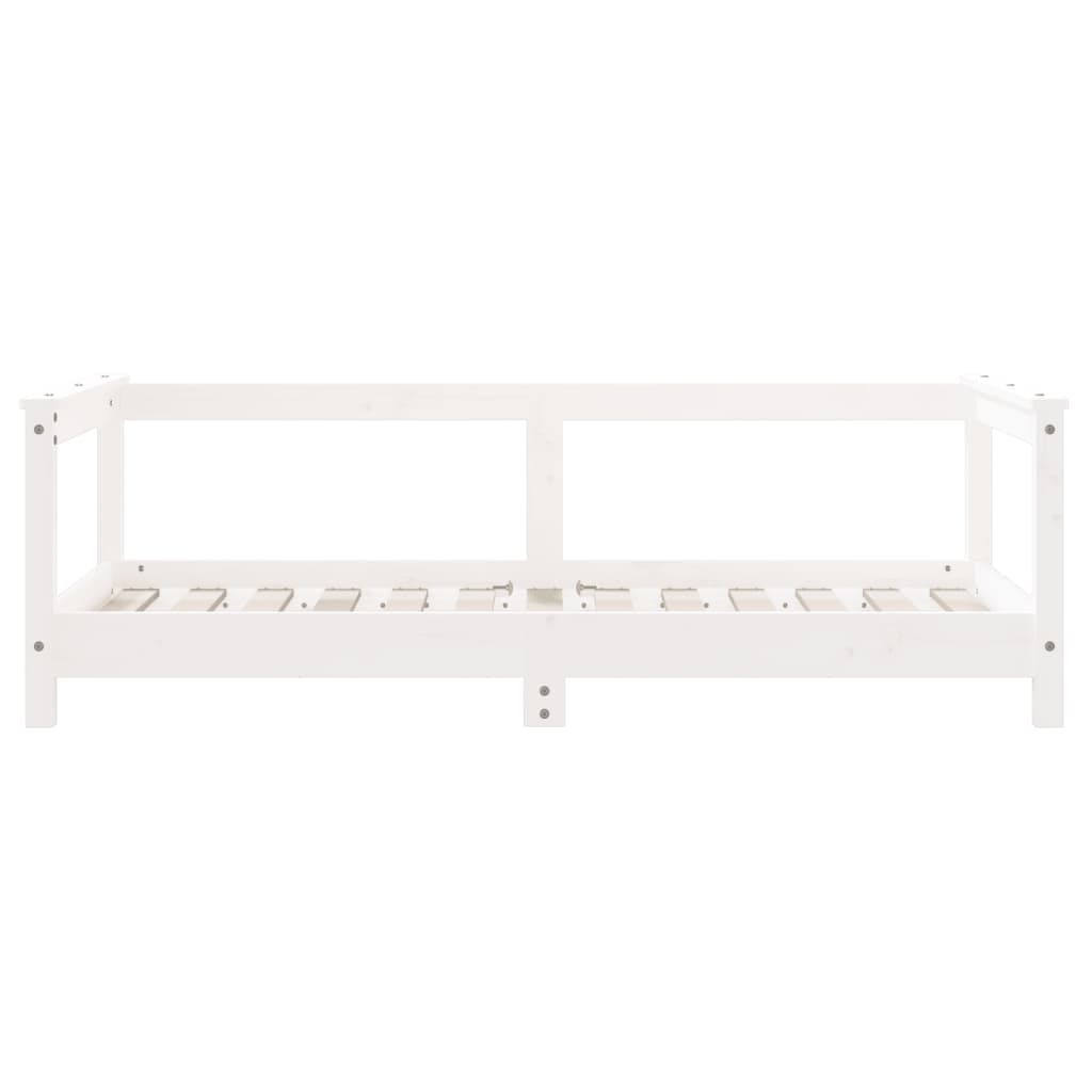Kinderbedframe 70x140 cm massief grenenhout wit