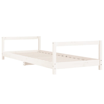 Kinderbedframe 90x190 cm massief grenenhout wit