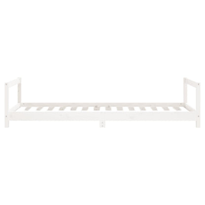 Kinderbedframe 90x190 cm massief grenenhout wit