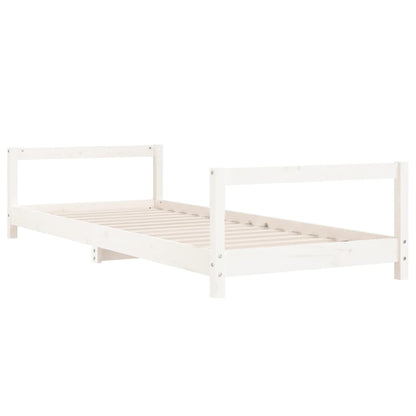 Kinderbedframe 90x190 cm massief grenenhout wit
