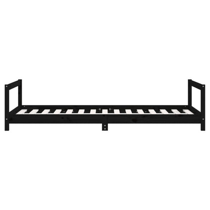 Kinderbedframe 90x190 cm massief grenenhout zwart