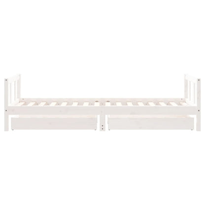 Kinderbedframe 90x200 cm massief grenenhout wit