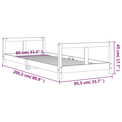 Kinderbedframe 80x200 cm massief grenenhout