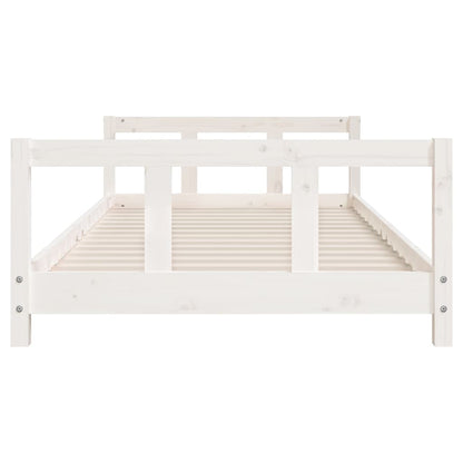 Kinderbedframe 90x190 cm massief grenenhout wit