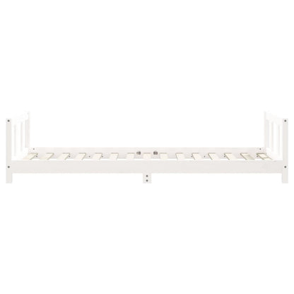 Kinderbedframe 90x190 cm massief grenenhout wit