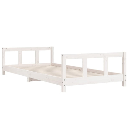 Kinderbedframe 90x190 cm massief grenenhout wit
