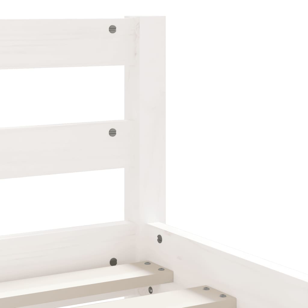 Kinderbedframe met lades 90x200 cm massief grenenhout wit