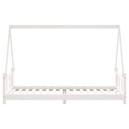 Kinderbedframe 90x200 cm massief grenenhout wit