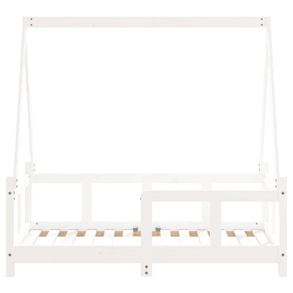 Kinderbedframe 70x140 cm massief grenenhout wit