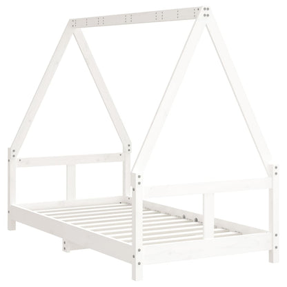 Kinderbedframe 80x160 cm massief grenenhout wit