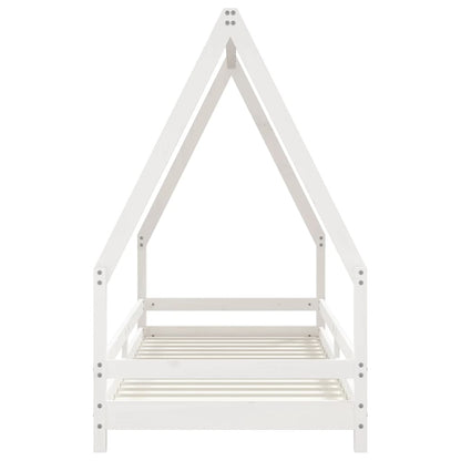 Kinderbedframe 80x200 cm massief grenenhout wit