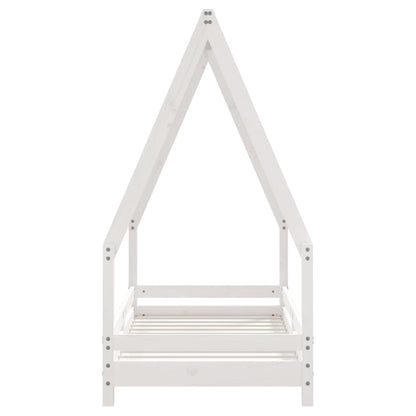 Kinderbedframe 70x140 cm massief grenenhout wit