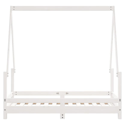 Kinderbedframe 70x140 cm massief grenenhout wit