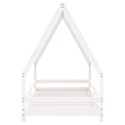 Kinderbedframe 90x190 cm massief grenenhout wit