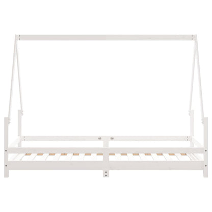 Kinderbedframe 90x190 cm massief grenenhout wit