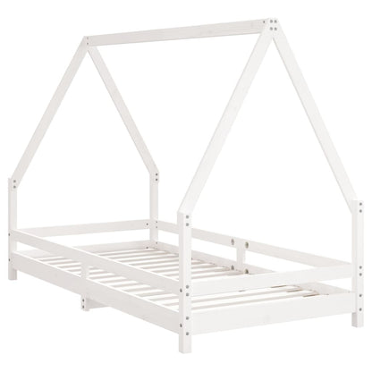 Kinderbedframe 90x190 cm massief grenenhout wit