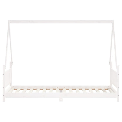 Kinderbedframe 80x200 cm massief grenenhout wit