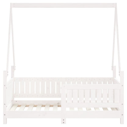 Kinderbedframe 70x140 cm massief grenenhout wit