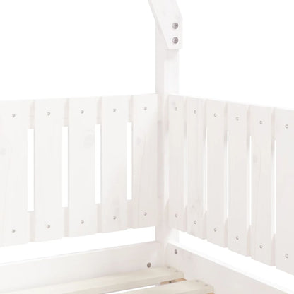 Kinderbedframe 70x140 cm massief grenenhout wit