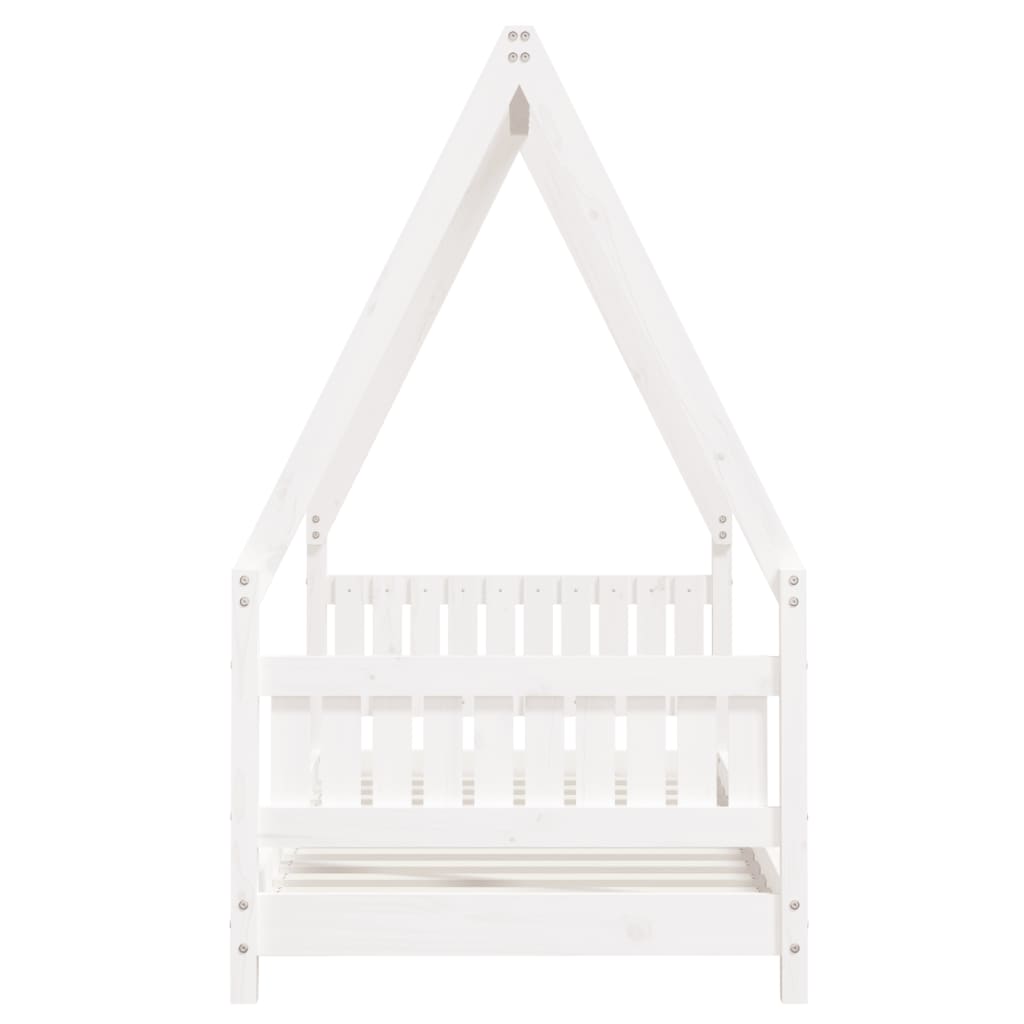 Kinderbedframe 80x160 cm massief grenenhout wit