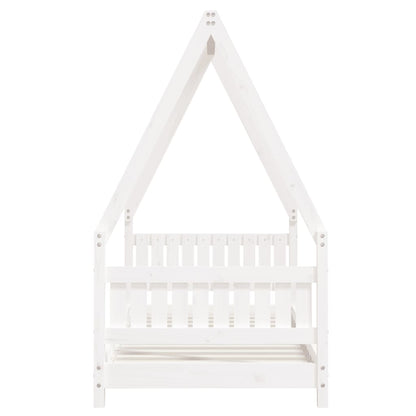 Kinderbedframe 80x160 cm massief grenenhout wit