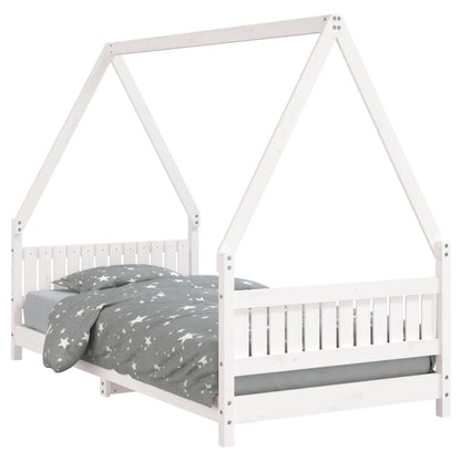 Kinderbedframe 90x190 cm massief grenenhout wit