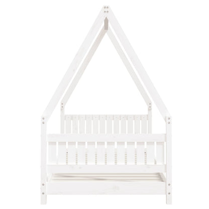 Kinderbedframe 90x190 cm massief grenenhout wit