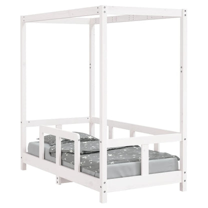 Kinderbedframe 70x140 cm massief grenenhout wit