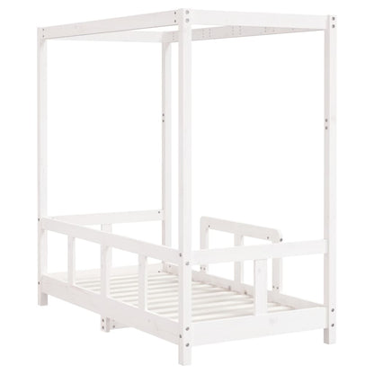 Kinderbedframe 70x140 cm massief grenenhout wit