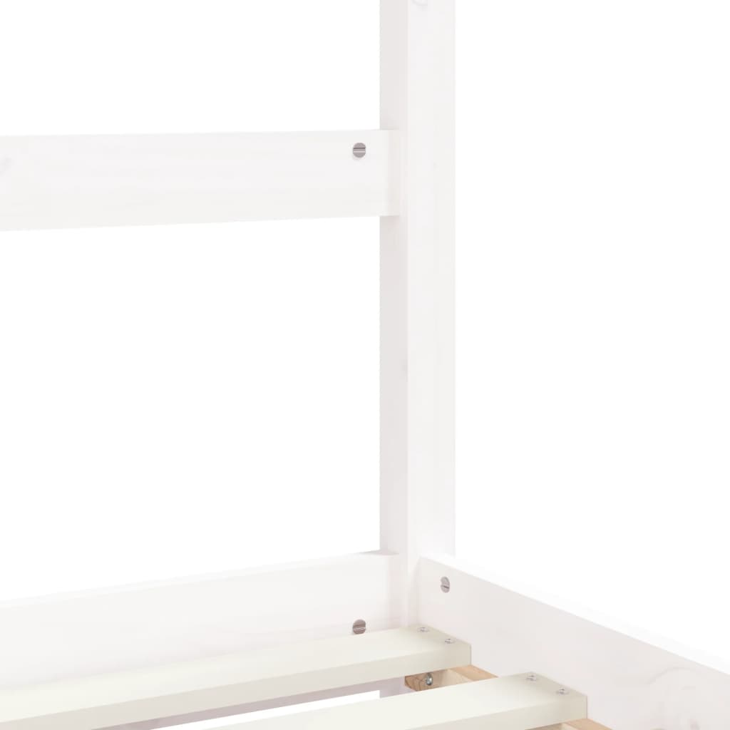Kinderbedframe 80x160 cm massief grenenhout wit